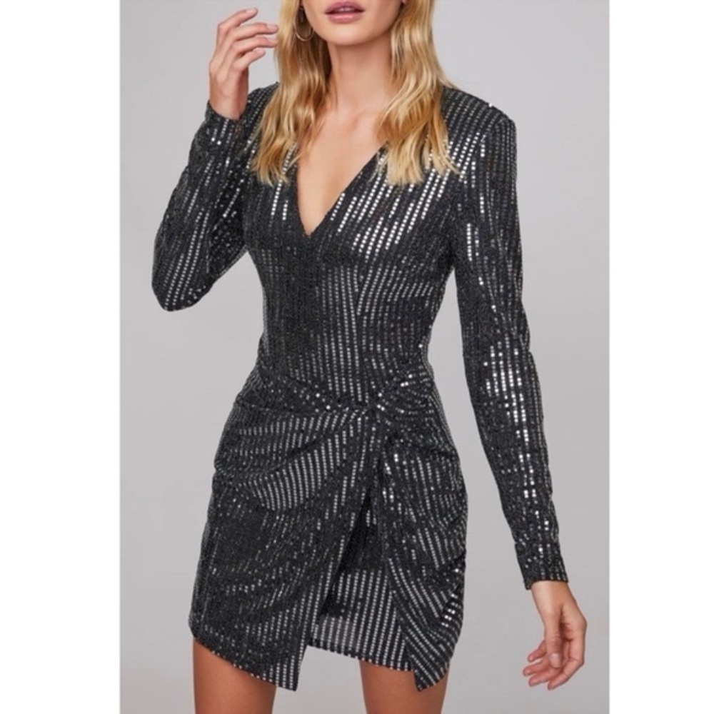 ASTR SHOWSTOPPER METALLIC BODYCON DRESS